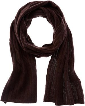 Hannah Rose Wide Cable Cashmere Scarf - Black