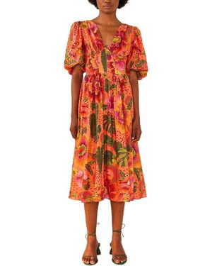 FARM Rio Midi Dress - Red
