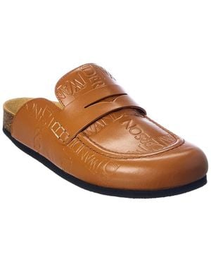 JW Anderson Logo Leather Mule - Brown