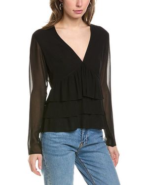 The Kooples Pleated Top - Black