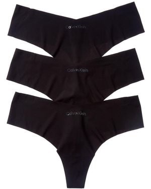 Calvin Klein 3Pk Perfectly Fit Thong - Black