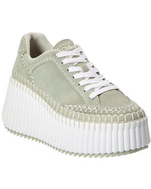 Chloé Nama Suede Wedge Sneaker - Gray
