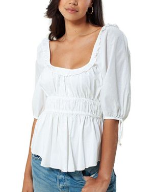 Hale Bob Balloon Sleeve Top - White