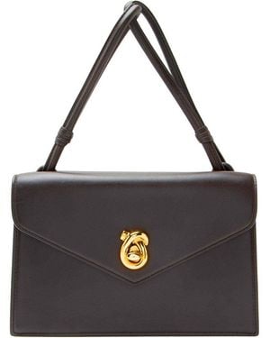 Bottega Veneta Lambskin Knot Lock Nodo Piano Top Handle (Authentic Pre- Loved) - Black
