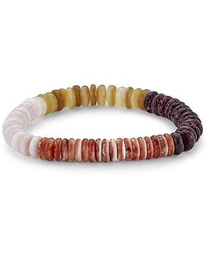 Samuel B. Gemstone & Pearl Stretch Bracelet - White