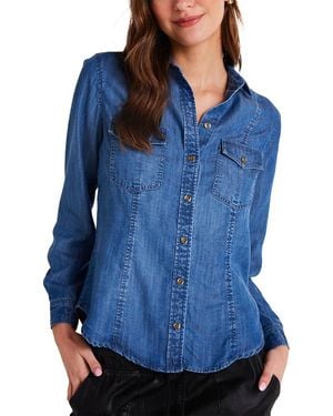 Bella Dahl Long Sleeve Seamed Shirt - Blue