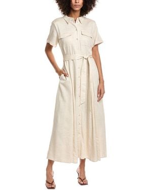 Ted Baker Belted Linen-Blend Shirtdress - Natural