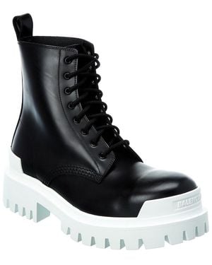 Balenciaga Strike Leather Bootie - Black