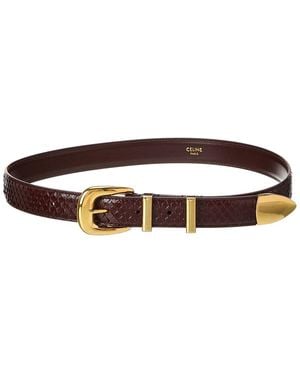 Celine Python Western Belt - Brown