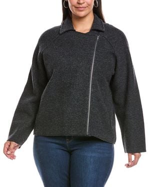Eileen Fisher Plus Wool Moto Jacket - Black