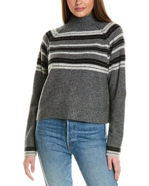 Collaboration Macie Stripe Mock Neck Cashmere Jumper - Grey