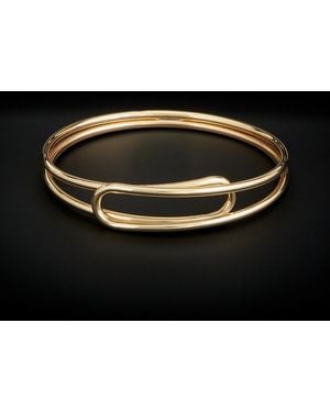 Italian Gold 14k Double Bypass Bangle - Black