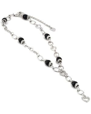 Gemstones Diamond Select Cuts 0.11 Ct. Tw. Diamond & Onyx Necklace - Multicolour