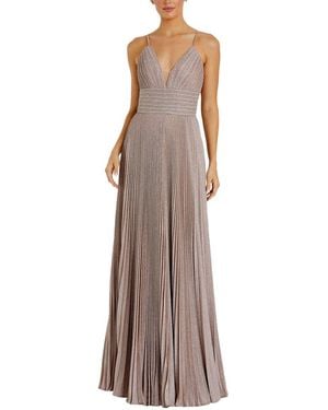 Mac Duggal V Neck Gown - Brown