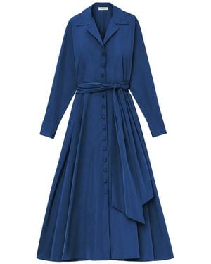 Lafayette 148 New York Notch Collar Dress - Blue