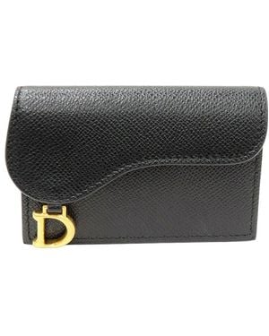 Dior Grain Calfskin Card Case (authentic Pre-loved) - Black