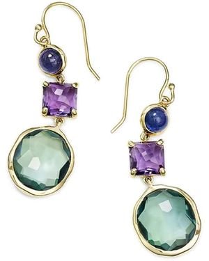 Liv Oliver 18K Plated 19.25 Ct. Tw. Multi Gemstones Statement Earrings - Metallic