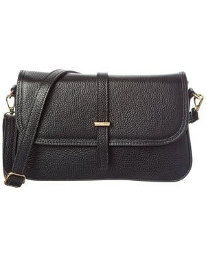 Italian Leather Crossbody - Black