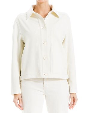 Max Studio Cropped Boyfriend Shirt - White