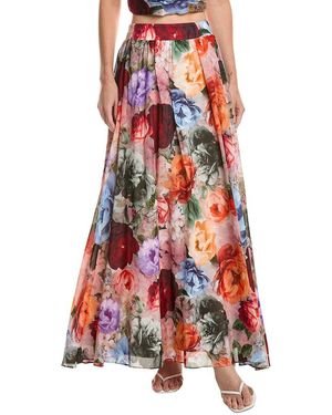 Alice + Olivia Alice + Olivia Nilda Silk-blend Voluminous Skirt - Red