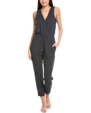 Splendid Waffle Scuba Tank Jumpsuit - Black