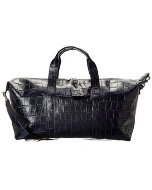 Mulberry Heritage Medium Clipper Matte Croc-Embossed Leather Duffel Bag - Blue