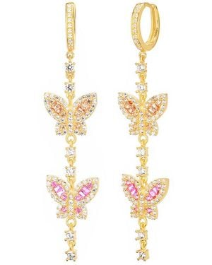 Gabi Rielle 14k Over Silver Earrings - Metallic