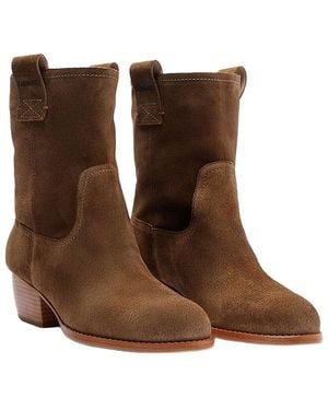 FARM Rio Soft Suede Leather Boot - Brown