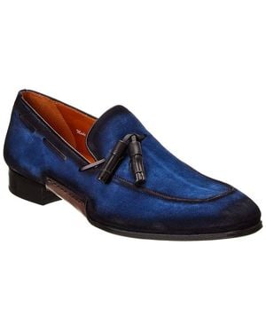 Mezlan Pavese Suede Tasselled Slip-On Loafer - Blue