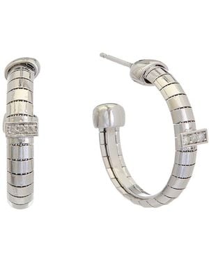 Meshmerise 18k Over Silver 0.06 Ct. Tw. Diamond Earrings - White