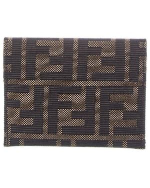 Fendi Ff Jacquard Canvas Card Case - Grey