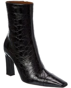 Giuseppe Zanotti Brenda 90 Croc-Embossed Leather Boot - Black