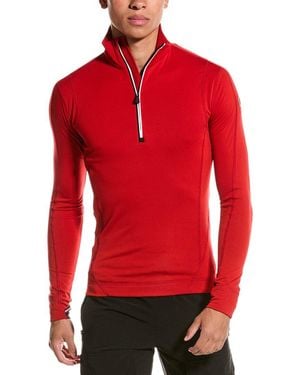 Moncler 1/2-Zip Mock Pullover - Red