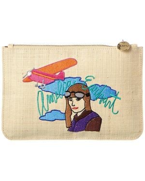 Kayu Amelia E Raffia Pouch - Multicolour