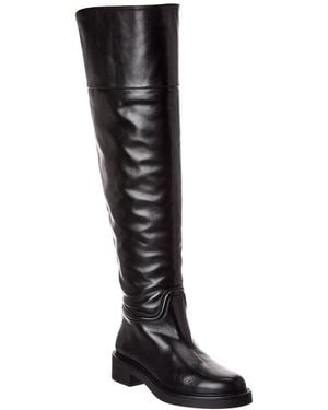 Stuart Weitzman Celia Leather Over-The-Knee Riding Boot - Black