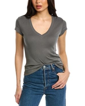 Splendid 1X1 V-Neck T-Shirt - Grey