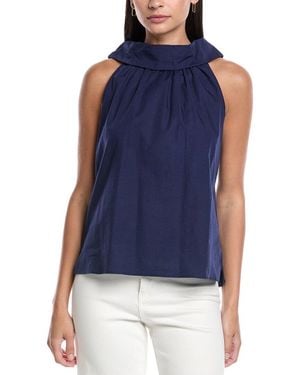 Sail To Sable Cowl Neck Top - Blue