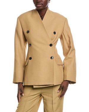 Co. Sculptural Llarless Wool-Blend Jacket - Natural