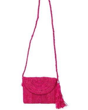 Mar Y Sol Naomi Raffia Shoulder Bag - Purple