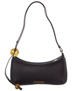 Jacquemus Bisou Perle Leather Hobo Bag - Black