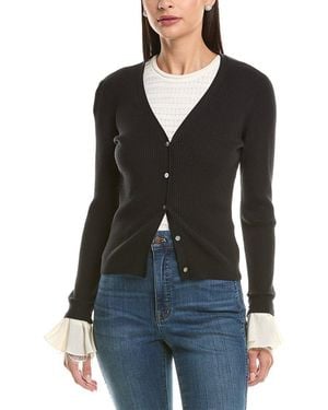Cinq À Sept Bernadette Pre-Styled Rib Cardigan - Black