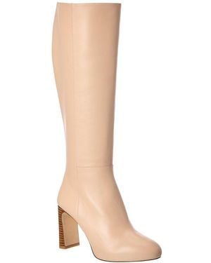 Stuart Weitzman Babette Platform Zip Leather Boot - Natural