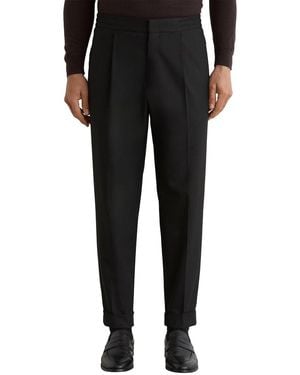 Reiss Brighton Pleated Relaxed Trouser - Black