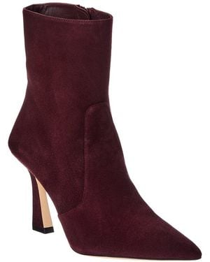 Stuart Weitzman Vinnie Zip Suede Bootie 85 - Purple