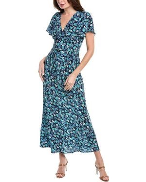 Faithfull the Brand Saturnia Silk Midi Dress - Blue