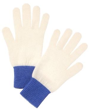 Brodie Cashmere Contrast Cashmere Gloves - Blue