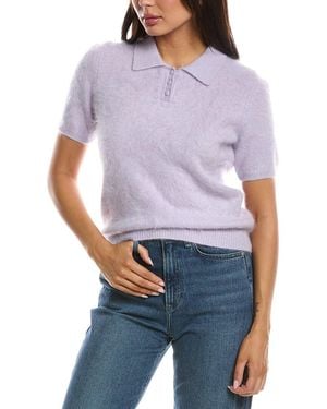 Rag & Bone Jada Brushed Cashmere Polo Jumper - Blue