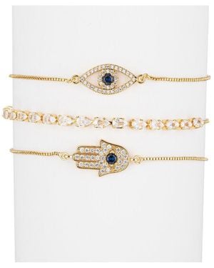 Eye Candy LA The Luxe Collection Cz Madeleine Cuff Bracelet Set - White