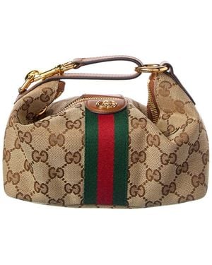 Gucci Gg Supreme Canvas Clutch - Brown
