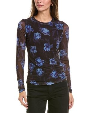 Rag & Bone Yana Printed Mesh T-Shirt - Blue